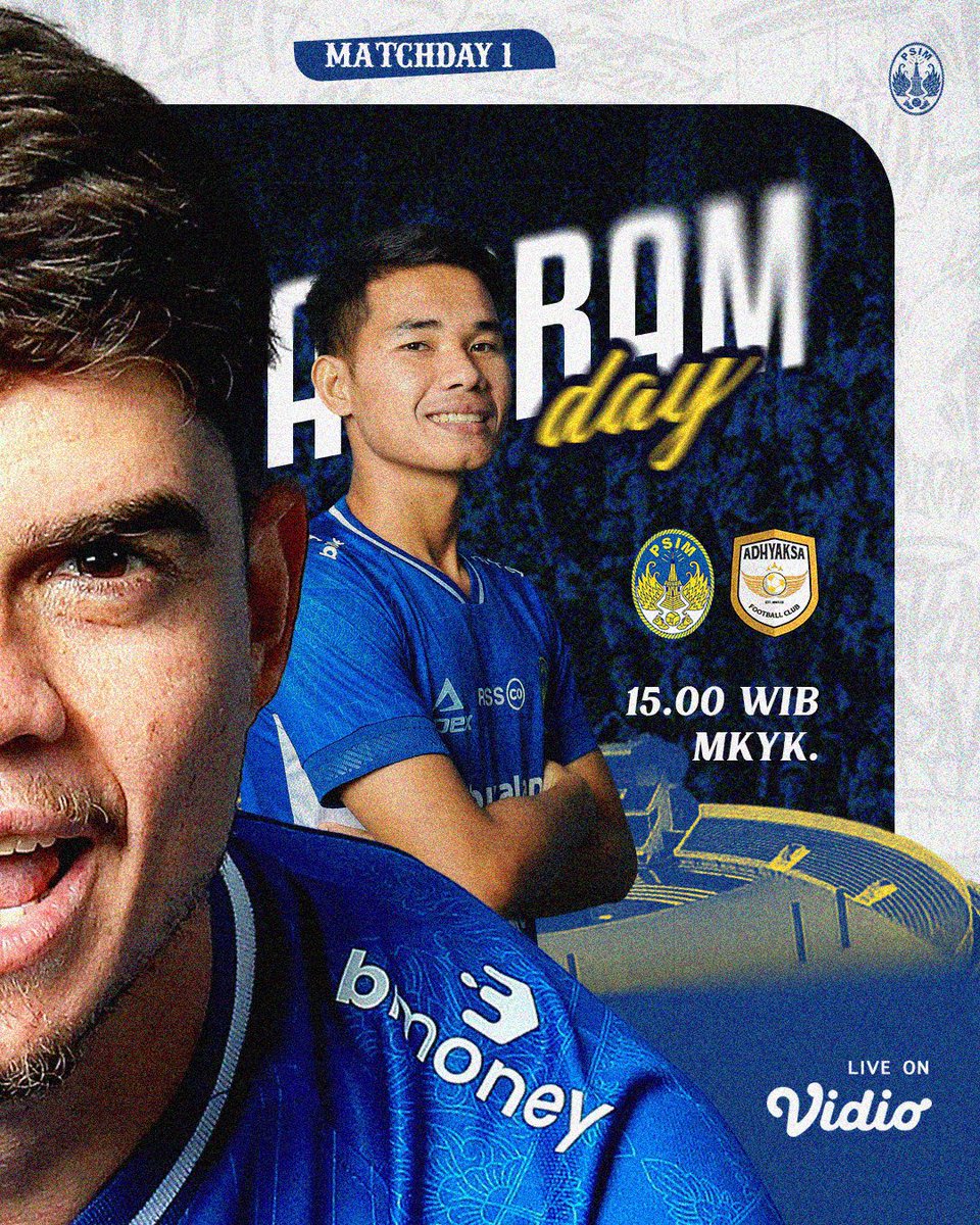 PSIMJOGJA's tweet photo. 𝐓𝐎𝐃𝐀𝐘 𝐈𝐒 #𝐌𝐚𝐭𝐚𝐫𝐚𝐦𝐃𝐚𝐲 🔥🔥🔥

Perjuangan dimulai. Selesaikan hari ini dengan kemenangan 👊🏼 Come On, Laskar Mataram 🔵⚪️

#Stron95pirit
#RiseToGlory
#LaskarMataram 
#AYDK https://t.co/T7YCNYATrx