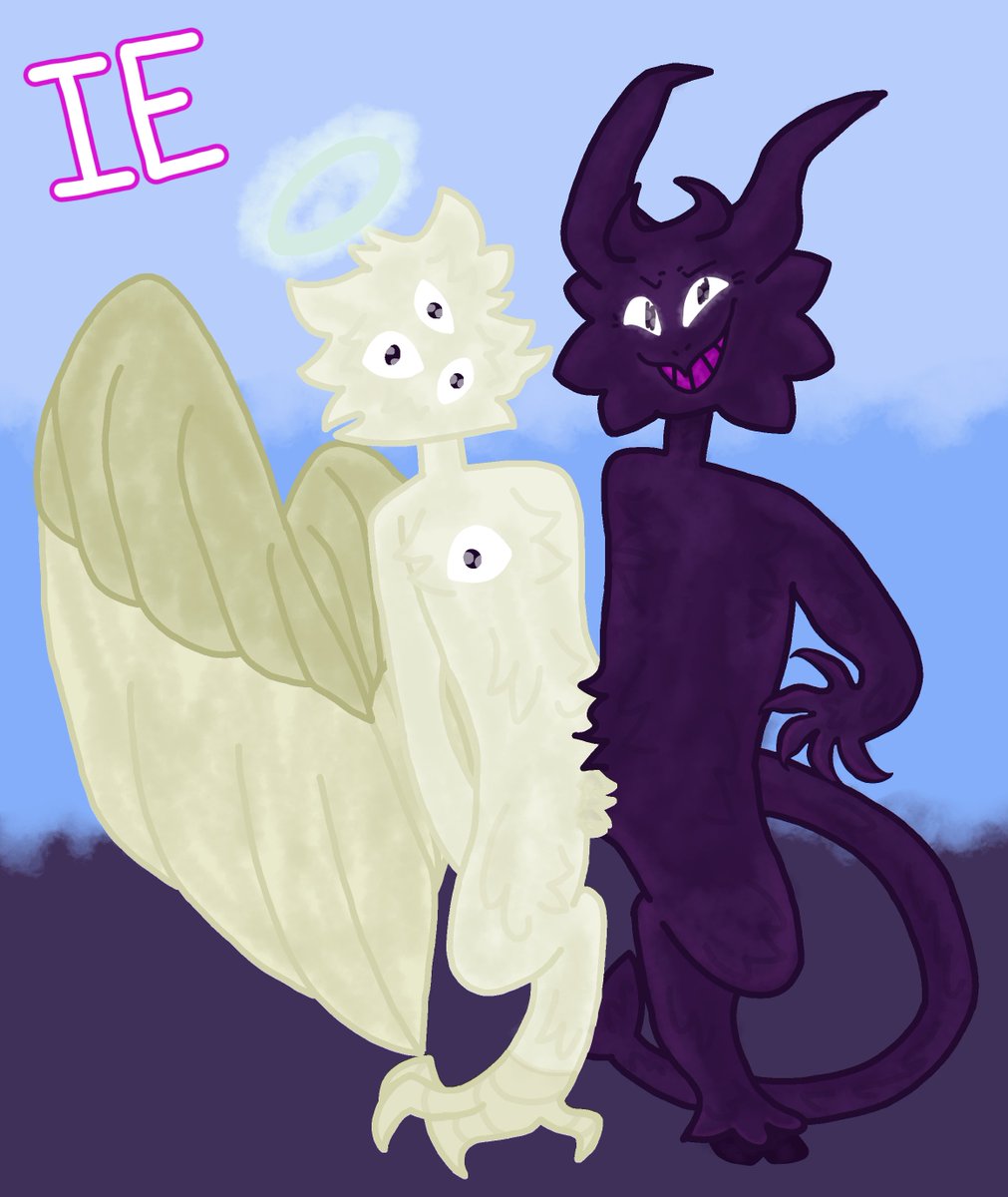 InkyEntity's tweet image. Here we go, another redraw. This time from July 2023.
#Angel #demon #conjoinedtwins #oldartredraw