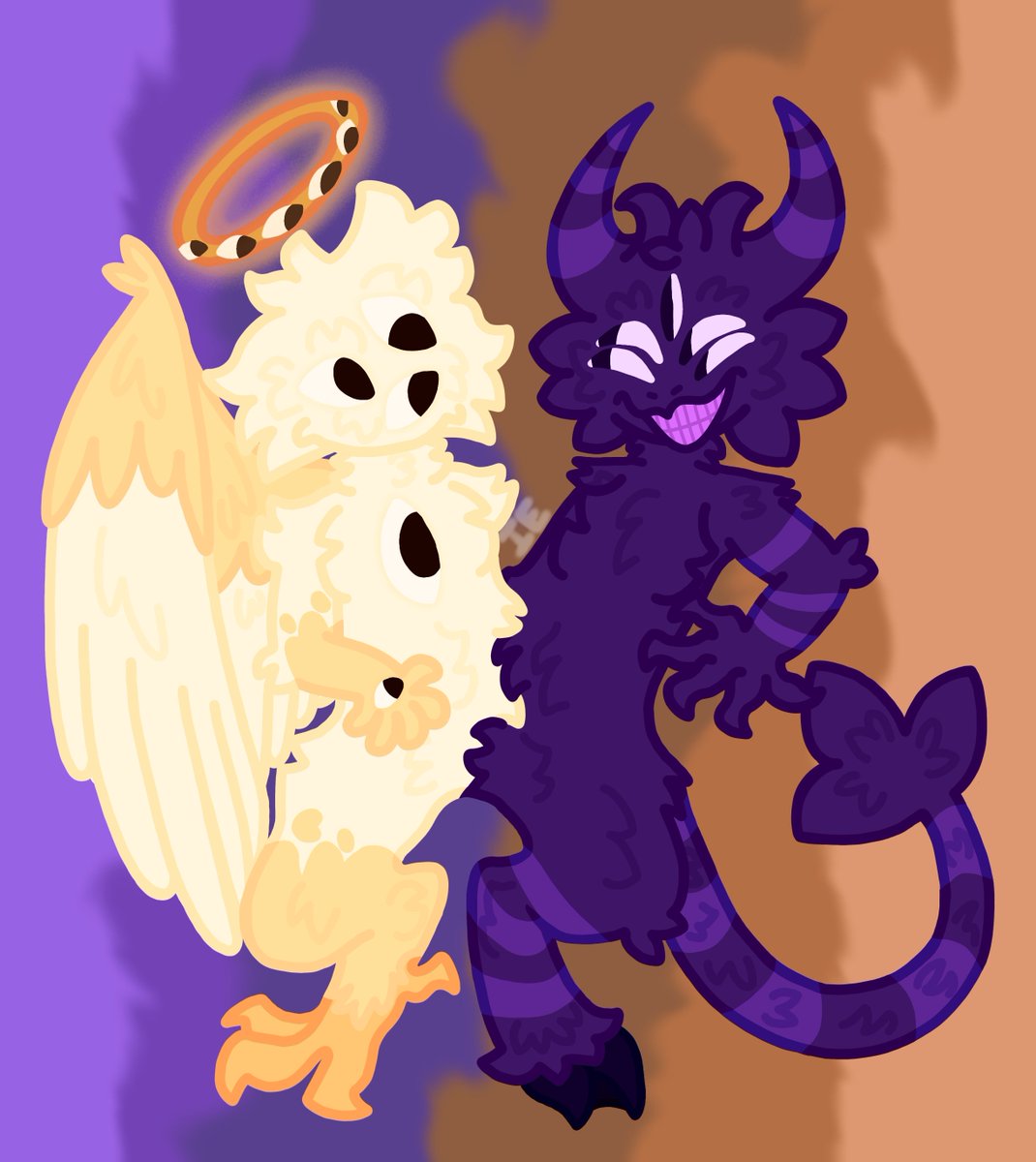 InkyEntity's tweet image. Here we go, another redraw. This time from July 2023.
#Angel #demon #conjoinedtwins #oldartredraw