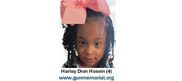 DomesticGun's tweet image. On Sept. 2, 2024, Harley Dion Hosein, 4, was unintentionally shot and killed after a young sibling found their mother’s gun unsecured gun at home (St. Louis, Mo.): 💔😡💔 #GunsDontMakeUsSafer 
gunmemorial.org/2024/09/02/har…