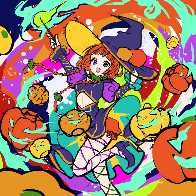 #皆さんラフと塗った後を見せてください もう一年経ったんか…。 