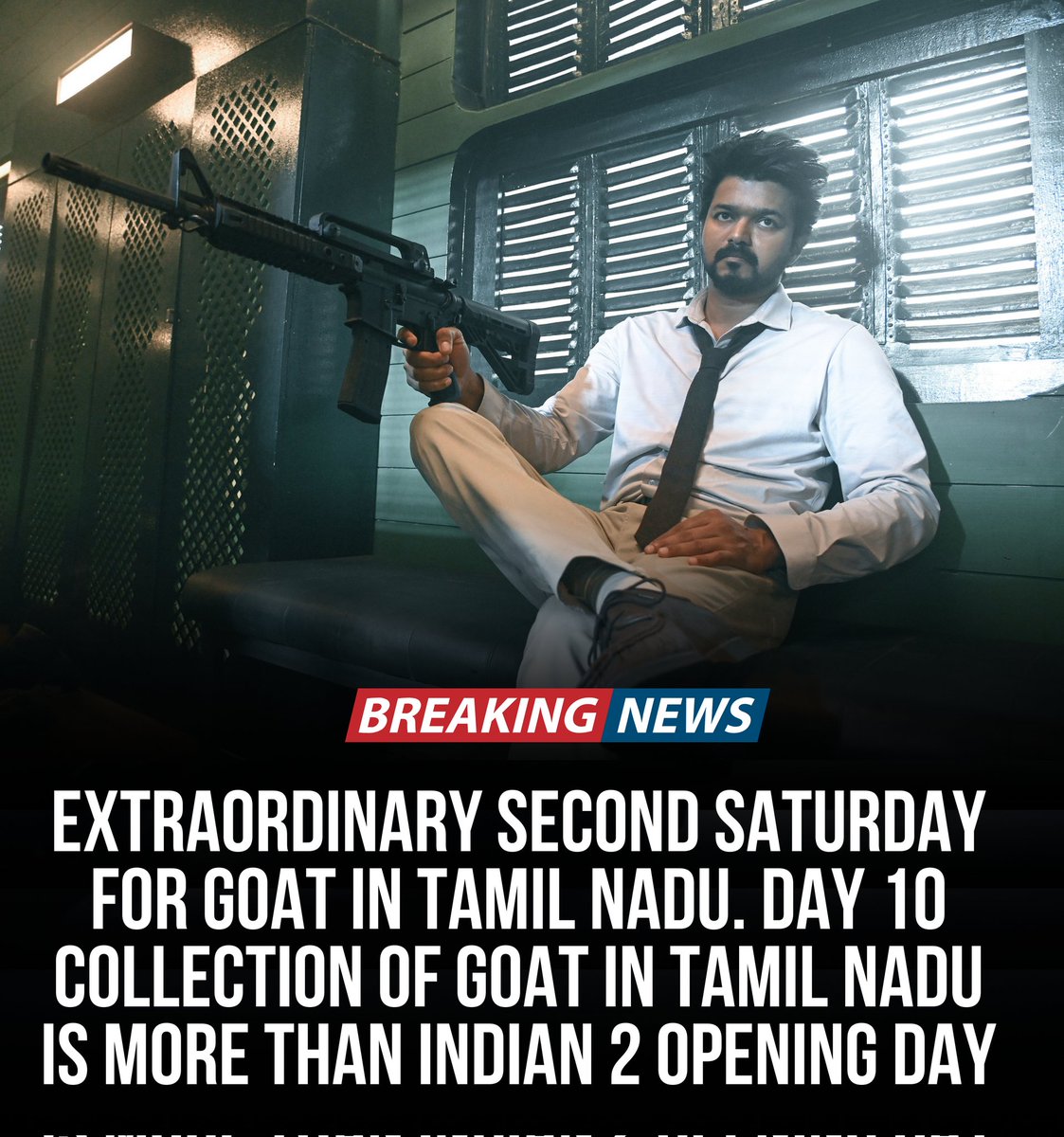 jashfa's tweet photo. #TheGreatestOfAllTime Running Successfully by End of Today Movie will Cross Magical 400+ Cr Collection Worldwide
#TheGoatBlockbuster
@actorvijay @vp_offl @thisisysr @archanakalpathi @Ags_production https://t.co/56Ij2t2K3v