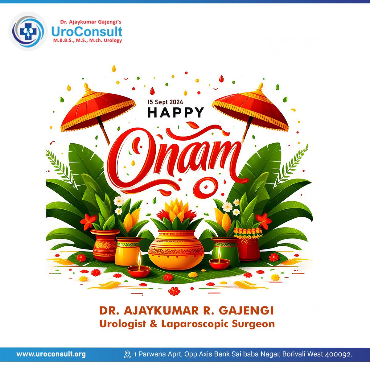 ConsultUro's tweet photo. Happy Onam! May this festive season bring joy, prosperity, and happiness to your life. May the spirit of Onam fill your heart with love, peace, and gratitude. Wishing you a wonderful Onam with your loved ones. https://t.co/4odqrMHg9A