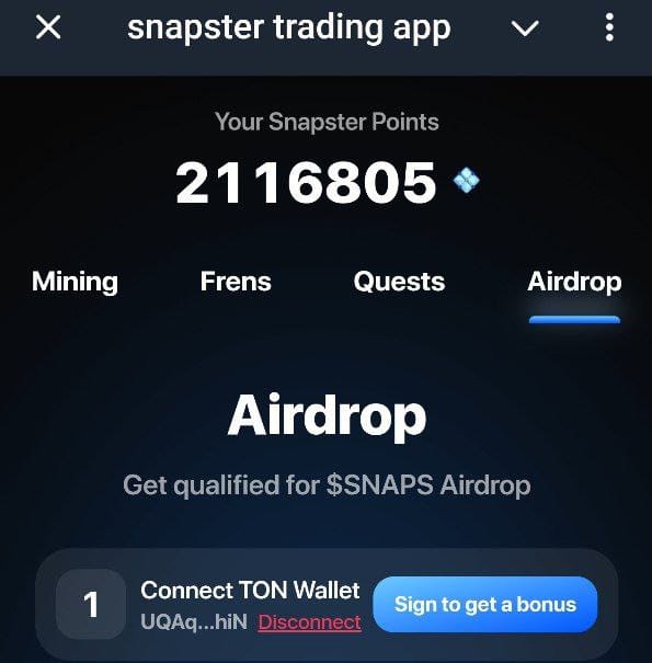 thisisnosaa's tweet photo. #Snapster connecting of wallet is live.
Go connect Here 👇
https://t.co/1g0XPxRFSY
Done ✔️ https://t.co/19cVM0HpWy