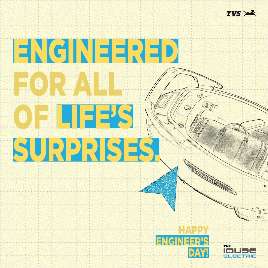 tvsiqube's tweet photo. Out of space for your day trip essentials? Not anymore! With 32L Underseat Storage, TVS iQube lets you pack it all in.
Here’s to the innovators who think ahead for every journey. Happy Engineer’s Day!
#TVSiQubeElectric #TVSiQube #TVSMotorCompany #SmartlySimple https://t.co/VZx055Dcwh