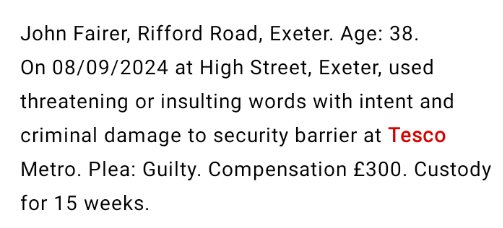 beerboxexeter's tweet photo. |SHOPLIFTER SCUM| John Fairer 🤔
In prison eventually, but then out again... #exeter @DC_Police https://t.co/u1EekyQepj