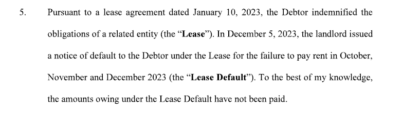 3Satter's tweet photo. @WinningCEO How much did you re-pay Perlman in the past year, or before being served with the action? the action did not start all of a sudden, must have been building up for some time. It says the landlord issued you a default for Oct/Nov/Dec, 2023. That's going back 11 months. Get honest. https://t.co/k2kZXbEARf
