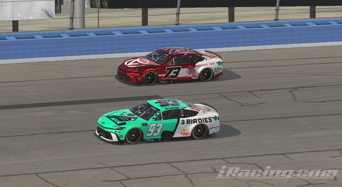 M3SMotorsports's tweet photo. All 3 of our Camrys had solid pace but once again hit rough luck in @LeagueNitro's race @ Fontana.
@msisoler1531 finished in P9, @OLacksiRacing came home in P15 after leading 9 laps, while @LRacing73 took P25 after being collected in an early accident out of his control. #iRacing https://t.co/h96DpmNWV2