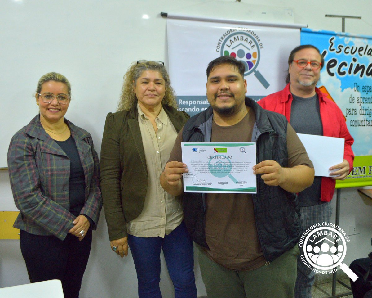 contraloriaLamb's tweet photo. Excelente participación de los Estudiantes Universitarios de UTCD!! 👏👏
Entrega de Certificados de participación en nuestro Segundo Panel dirigido a Estudiantes Universitarios en UTCD - Sede Lambaré (12 de Setiembre del 2024) https://t.co/qFf63zVnQt