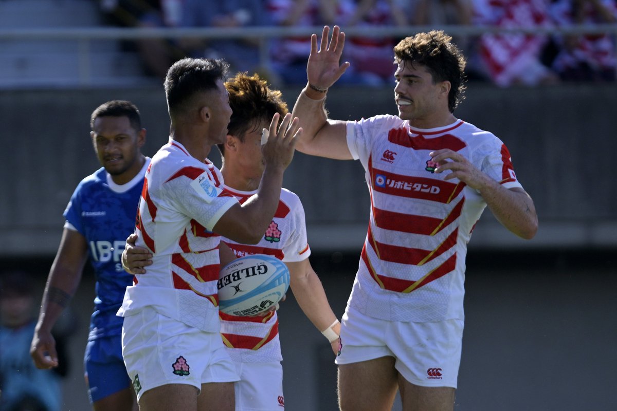 WorldRugby's tweet photo. The story of the half in pictures 📸

#PacificNationsCup | #JPNvSAM https://t.co/SWYVc6WFlp