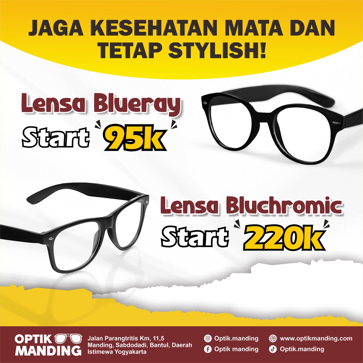 Optik_Manding's tweet photo. Datang ke Optik Manding dan temukan kacamata impianmu. Jadwalkan konsultasi sekarang dan dapatkan solusi terbaiknya! 🕶️✨ https://t.co/tVhE5Eydu9