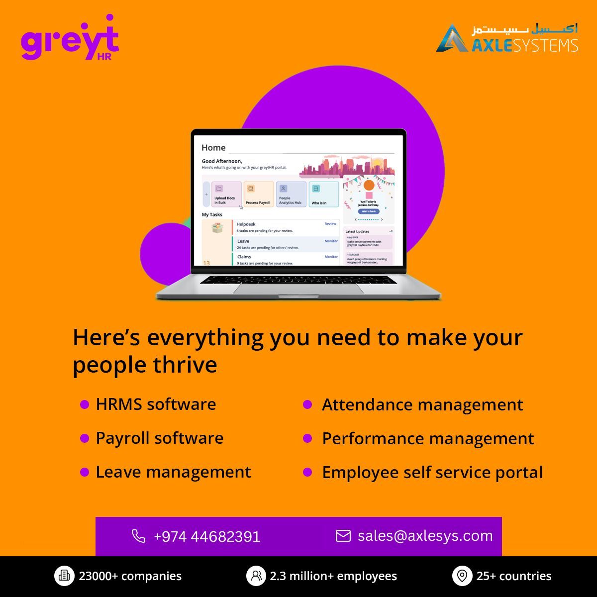axlesystems's tweet photo. ✅ Efficient Payroll Processing
✅ Seamless Attendance Management
✅ Automated Leave Tracking
✅ Employee Self-Service Portal
Elevate your HR processes with GreytHR and focus on what really matters—growing your business. https://t.co/UzRi9LCSVI