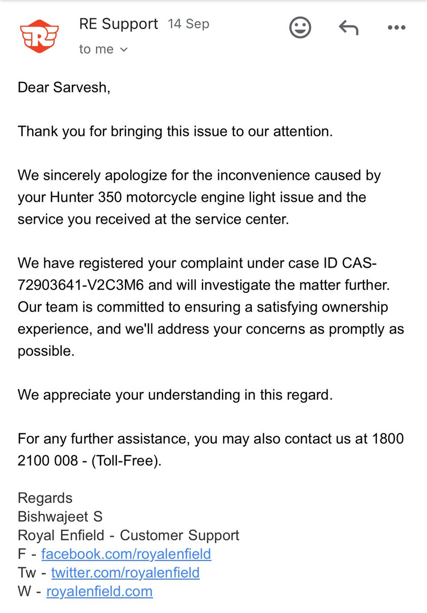 Issue related to Recently Bought #Royal_Enfield Hunter 350.
<a href="/royalenfield/">Royal Enfield</a>