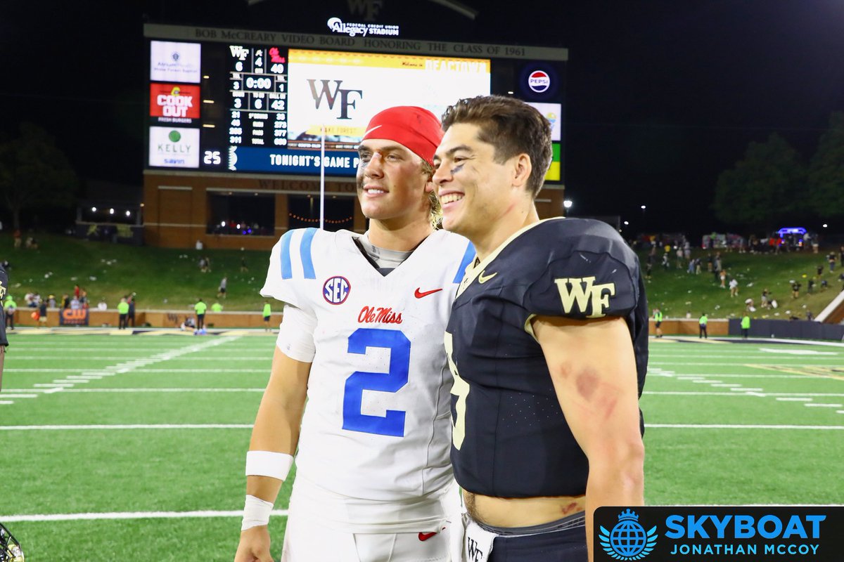 TheSkyBoat's tweet photo. Your final from Winston-Salem:

@OleMissFB - 40
@WakeFB - 6

📸: @JonMcCoyPhoto https://t.co/JMt3YQSdOB