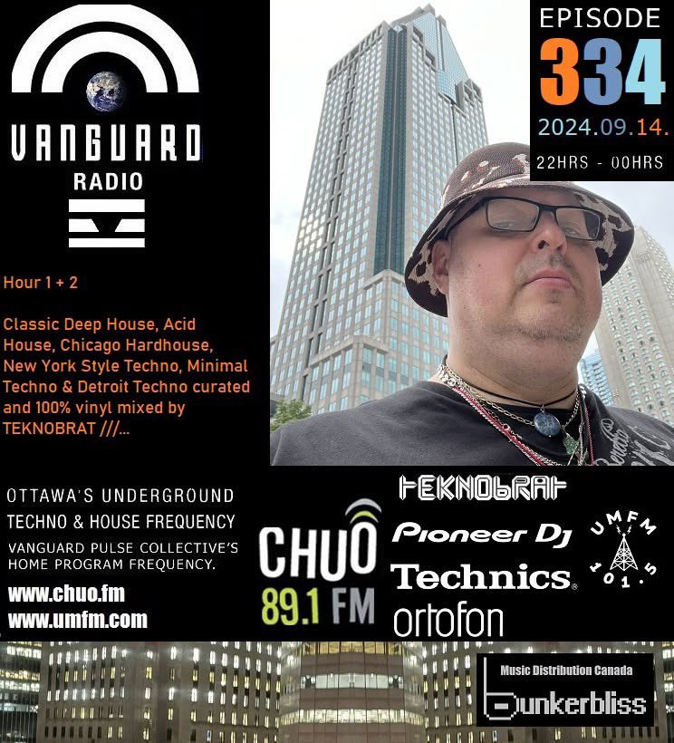 Episode 334 of Vanguard Pulse Radio with resident DJ &amp; Host Teknobrat is airing on 2024-09-14th
from 22:00 to Midnight E.D.T on CHUO 89.1 FM 
Ottawa - Gatineau, Canada 🇨🇦.
Also heard worldwide via live audio streaming at
chuo.fm/show/vanguard-…