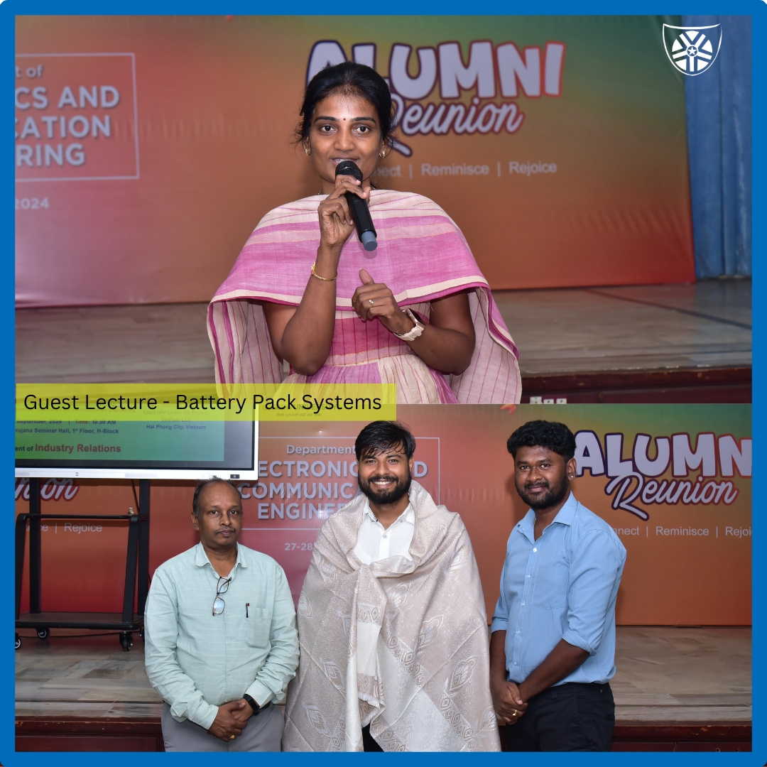 Guest Lecture on “𝐃𝐞𝐬𝐢𝐠𝐧 𝐚𝐧𝐝 𝐃𝐞𝐯𝐞𝐥𝐨𝐩𝐦𝐞𝐧𝐭 𝐨𝐟 𝐁𝐚𝐭𝐭𝐞𝐫𝐲 𝐏𝐚𝐜𝐤 𝐒𝐲𝐬𝐭𝐞𝐦𝐬 𝐟𝐨𝐫 𝐄𝐕 – 𝐂𝐡𝐚𝐥𝐥𝐞𝐧𝐠𝐞𝐬 &amp; 𝐎𝐩𝐩𝐨𝐫𝐭𝐮𝐧𝐢𝐭𝐢𝐞𝐬 𝐰𝐢𝐭𝐡 𝐑𝐞𝐚𝐥-𝐓𝐢𝐦𝐞 𝐂𝐚𝐬𝐞 𝐒𝐭𝐮𝐝𝐢𝐞𝐬.” ⚡🚗 - Industry Relations -VFSTR

#ElectricVehicles