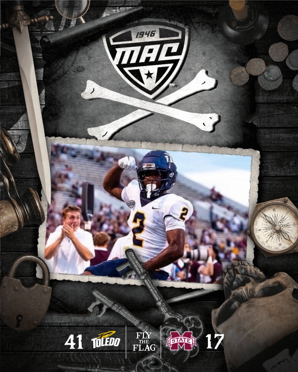 MACSports's tweet photo. #MACtion Means More! 

The Rockets #FlyTheFlag in Starkville! 🏴‍☠️ https://t.co/rrRrL7SJBf