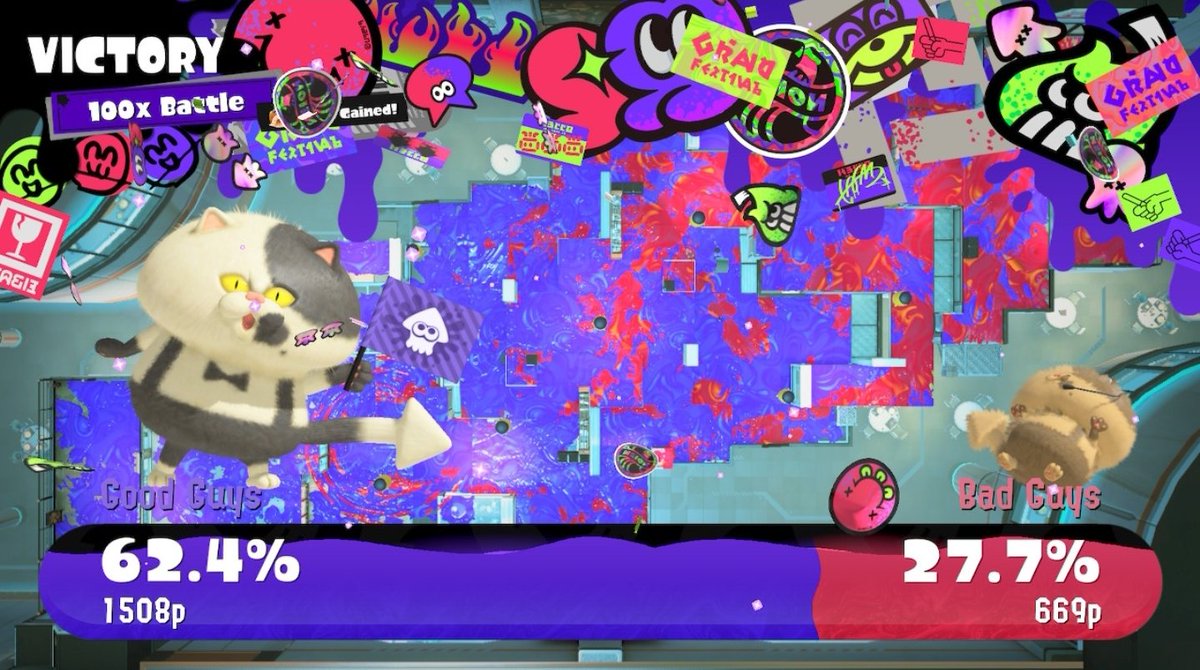 CoyotesLuck27's tweet photo. LETS GOOOOO!!!!!! GO TEAM PRESENT! 100X >:D

#Splatoon３ #Splatfest #GrandFestival #TeamPresent https://t.co/ADvOdmdmBu