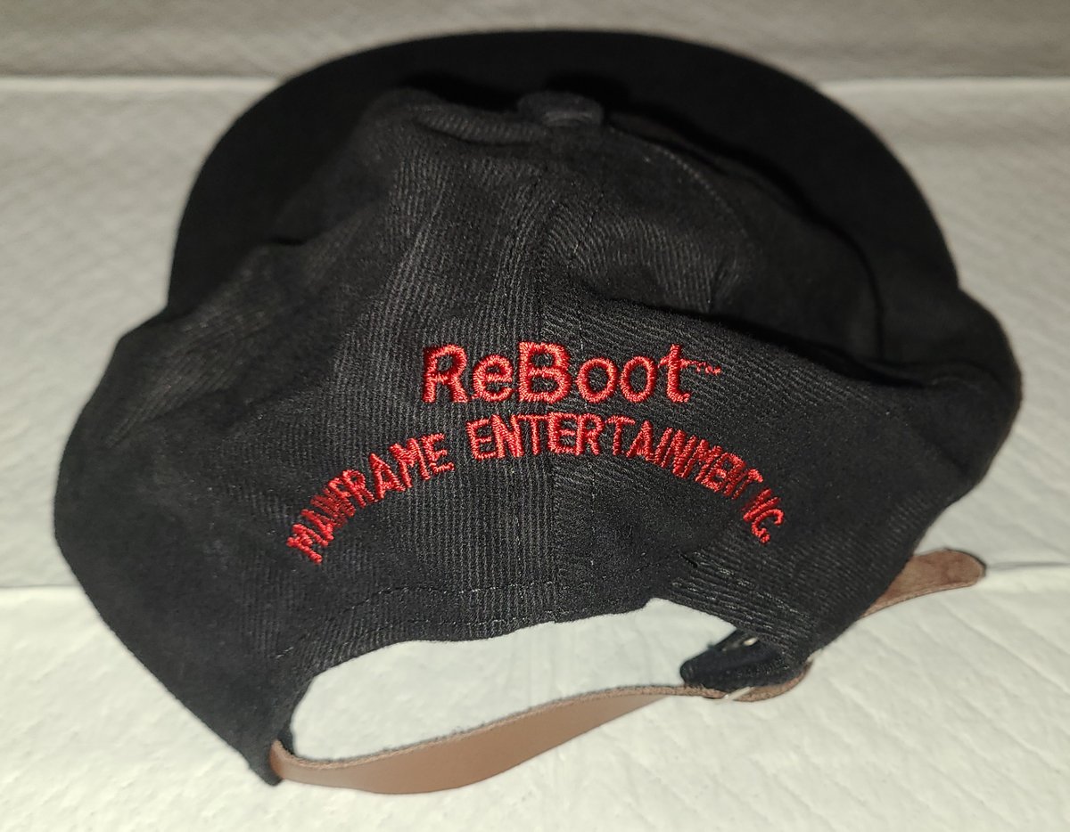 GlitchBob452's tweet image. Want to wear something cool to a @ReBootReWind screening? I&apos;m selling this #ReBoot hat, made for #MainframeEnt staff. Never sold publicly. Asking $150 (USD). Needs to go ASAP. I&apos;ve never worn it. A tad crumpled from being flattened in a box for decades, but just needs a lil TLC.