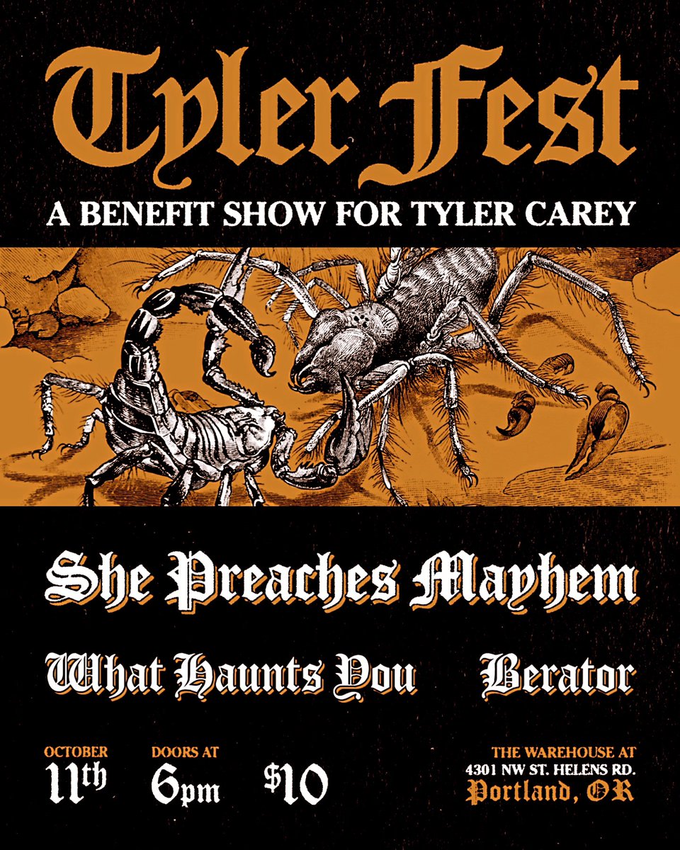 We couldn't be happier to announce our first show in over 5 years! WE'RE BACK BABY! 

Lets raise some money for our good friend Tyler.

See you all October 11th