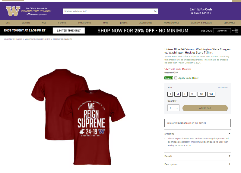 RedditCFB's tweet photo. We're sure there's a sensible reason why this is now being sold on the University of Washington's store but it's funny nonetheless:
https://t.co/C7onvBfFEZ https://t.co/q6O8xt8QXu