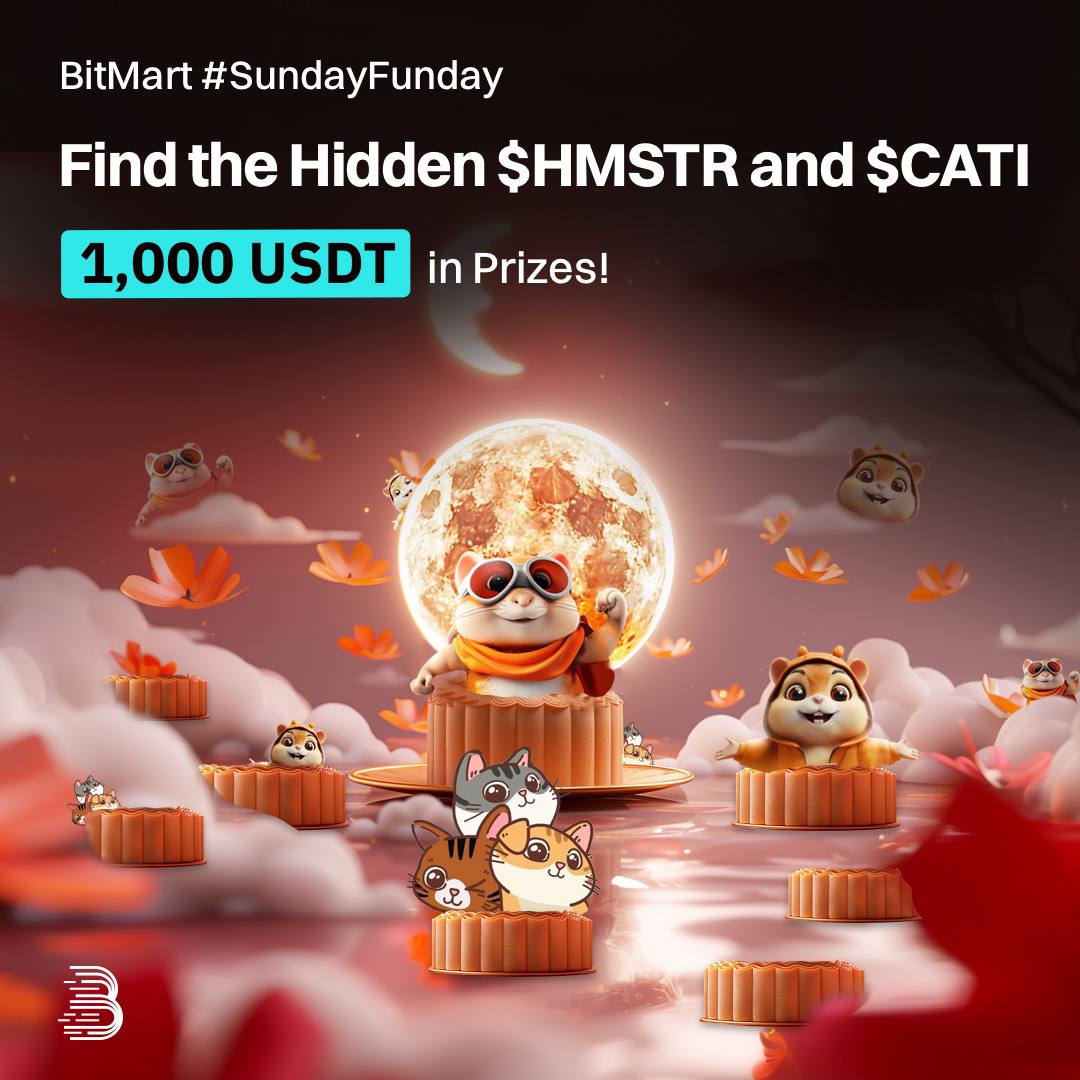 BitMartExchange's tweet photo. Can you spot the sneaky $HMSTR and $CATI? 🌕🥮

👀 Sharpen your eyes, join the fun, and grab a slice of our 1,000 USDT #giveaway! 💰

1️⃣Follow us
2️⃣QT with your answer &amp; tag 3 crypto frds
3️⃣Fill: https://t.co/I99Txed9r5

#BitMart #HMSTR #CATI #crypto #giveaway https://t.co/JCEEhBtVf5