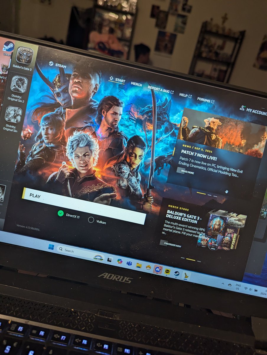 P0tatz's tweet photo. Jay wanted to play ghosts of Tsushima but I was playing bg3... So he got it for me on his laptop so I could keep playing LOL https://t.co/jJKKY184Eh