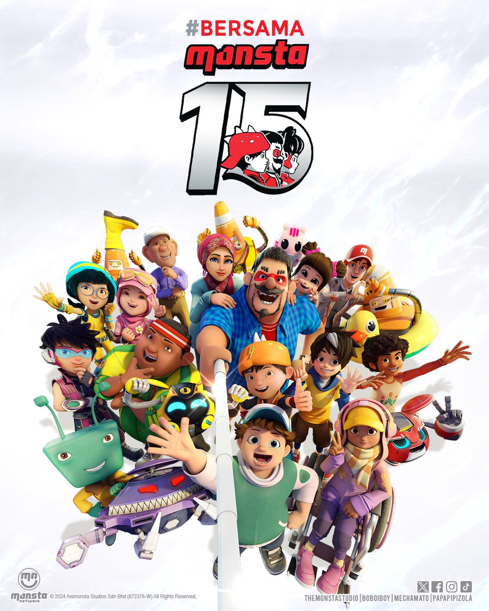 Today, we’re celebrating an incredible milestone—15 years of bringing color and joy to the lives of children and families around the world. What started as a dream to create a kids’ superhero has now become a global phenomenon. Terima kasih dan teruskan #BersamaMonsta