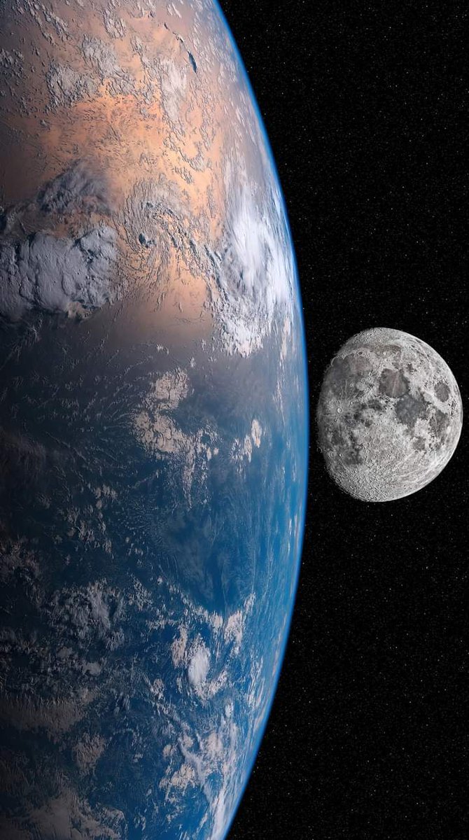 Globalcrux's tweet photo. Newest image of Earth and Moon as seen from Space by Japanese satellite - Himawari-8. https://t.co/Tua5ZCvvIh