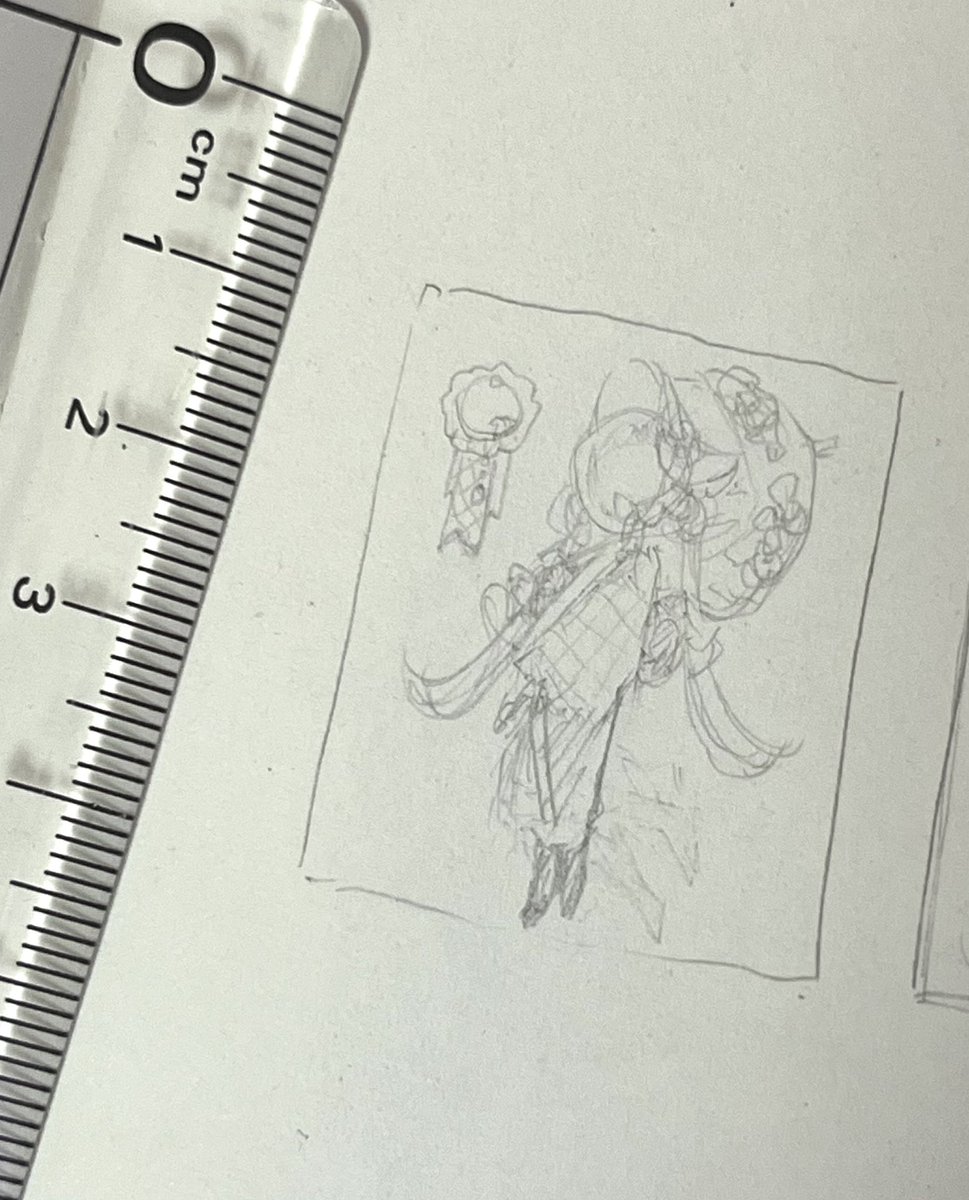 #皆さんラフと塗った後を見せてください 
ラフ小さいです…色ラフやらないです… 