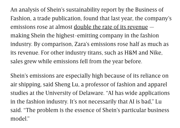 AI Has Helped Shein Become Fast Fashion&rsquo;s Biggest Polluter https://t.co/eI2RIzvV5g https://t.co/88KP