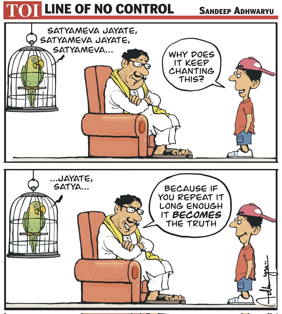 CartoonistSan's tweet photo. #CagedParrot @timesofindia https://t.co/TdcvlcAK9H