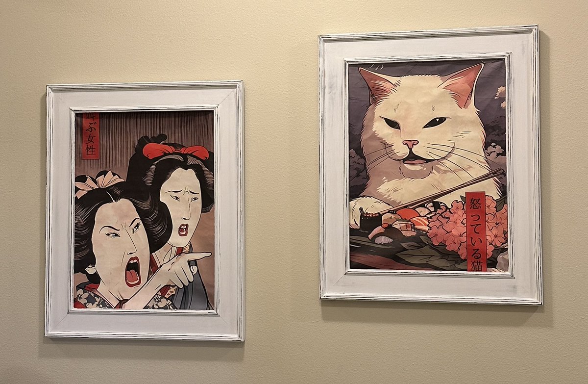 QuarterJade's tweet photo. my mom decorated the apartments for the cats https://t.co/y660wUwaSy