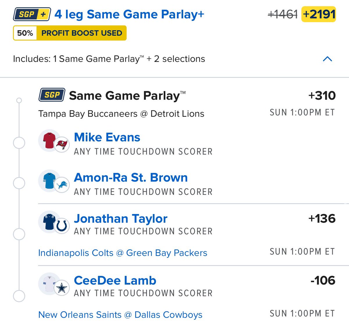 NFL WEEK 2 IS HERE. A 1PM TD PARLAY 

All Plays -> whop.com/parlayscience