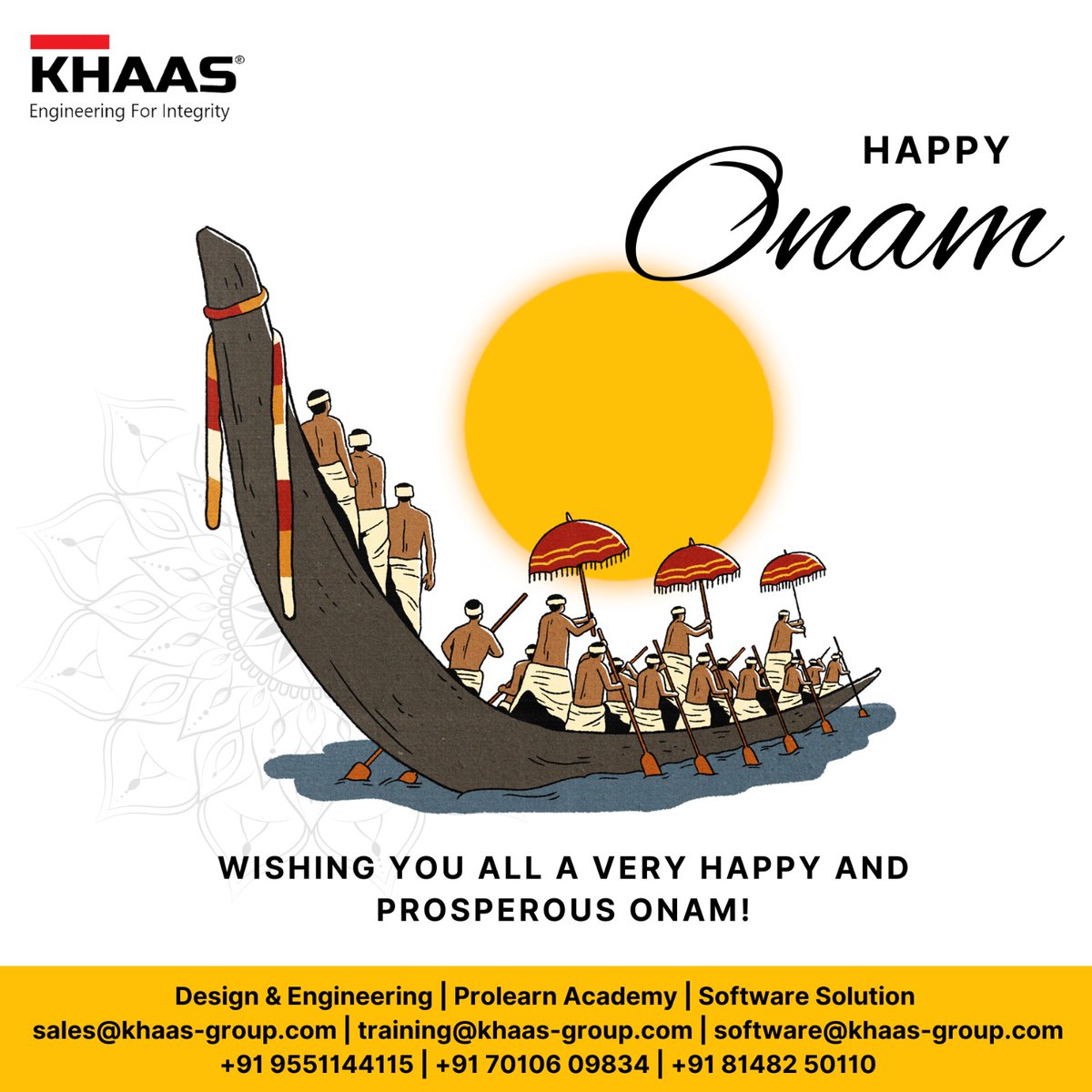 khaas_group's tweet photo. 🌼 Happy Onam! 🌾

May this festive season bring joy, prosperity, and unity to all. 

🌸Wishing everyone a prosperous and joyful celebration!💫

 #Onam2024 #OnamCelebration #HarvestFestival #ProsperityAndJoy #TeamSpirit
#FestiveGreetings #KHAASGroup https://t.co/JelGjy5pyf
