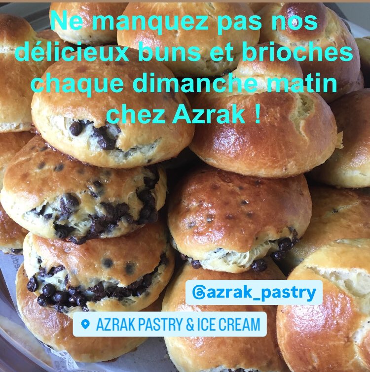 OD5RI's tweet photo. Ne manquez pas nos délicieux buns et brioches chaque dimanche matin chez Azrak !
#DimancheGourmand #BunsMaison #BriocheDuDimanche #PlaisirDoux #BrunchAzrak #Azrakicecream #Azrakpastry #livelovelebanon #baabdat #icecreamlovers #Azrak #icecream #glaceartisanale https://t.co/We3Hc84fnc