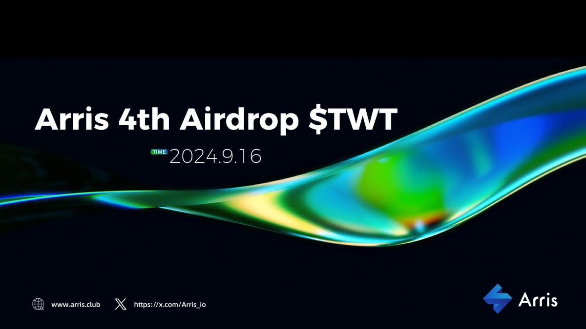 🎁 Arris FAM, the $TWT airdrop is just 1 day away! 🚀 We’re dropping $1.5 million worth of $TWT on September 16th—get ready and don’t miss out!