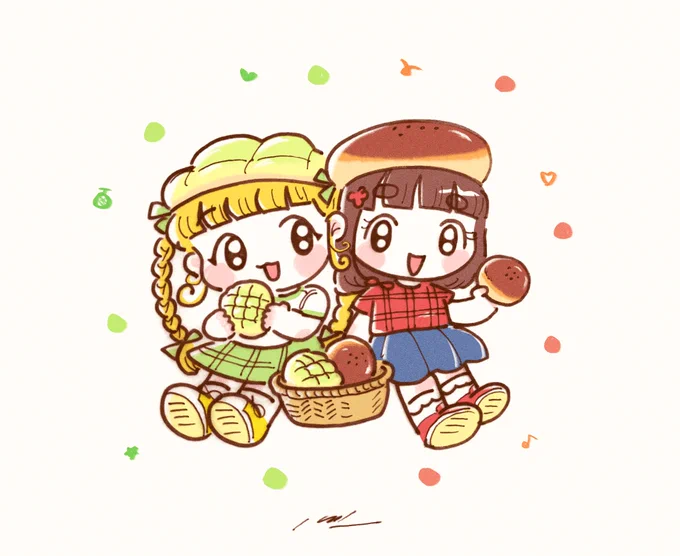 メロンパンちゃん&あんぱんちゃん#illustration 