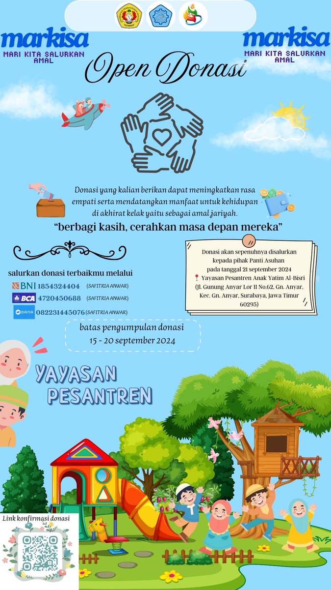 noyiesongerie's tweet photo. Halo teman-teman semuanyaa, aku mau izin share donasi untuk project kelompok kamii. Terima kasih semuanya, dan mohon dukungannya🫶💐🫧
#donasi #opendonation #masyaallah #tabarakallah https://t.co/JN5Vbslcev
