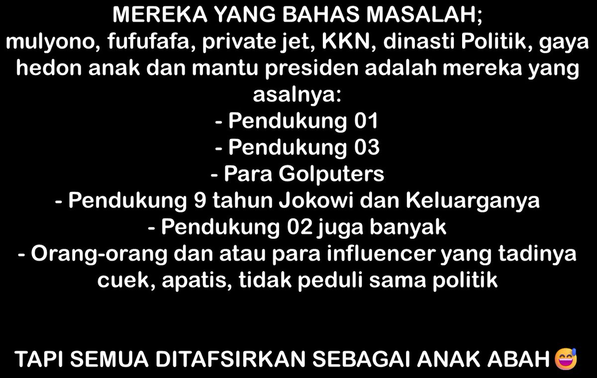BosPurwa's tweet photo. ANAK ABAH sudah menjadi simbol bagi orang-orang yang kritis, peduli masalah bangsa dan negara.

Menjadi simbol perlawanan juga, kaum oposisi untuk checks and balances supaya jalannya republik ini kembali sehat! https://t.co/4s3wWS6bfs