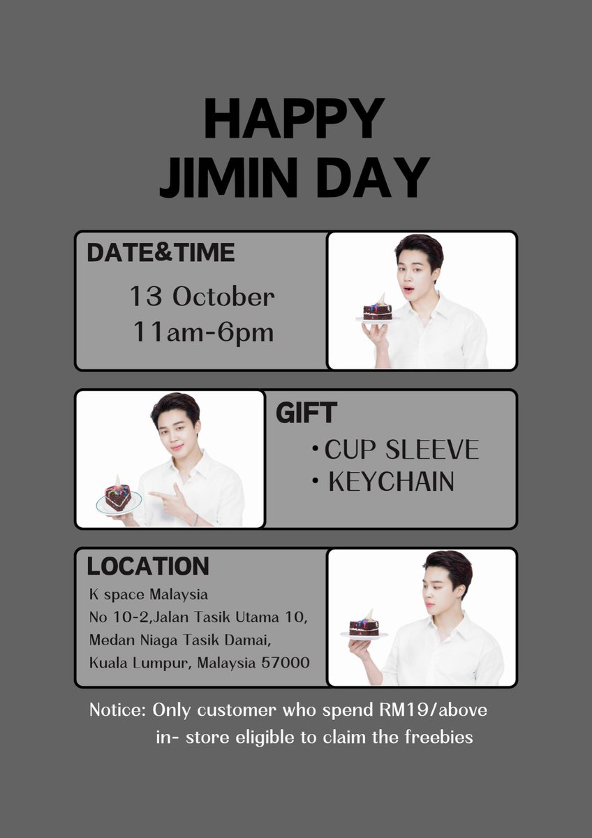 army_0724_'s tweet photo. EVENT NAME: LETTER FROM JIMIN 
• JIMIN BIRTHDAY CAFE EVENT
• 10.13 (Sun)
• 11am - 6pm
• K space Malaysia No 10-2,Jalan Tasik Utama 10,Medan Niaga Tasik Damai, Kuala Lumpur, Malaysia 57000
@cupsleeveMY #JIMIN #지민 #Jiminbirthdayevent #jiminevent #jiminface #jiminmuse #klcafe https://t.co/4FRhGYYnVj