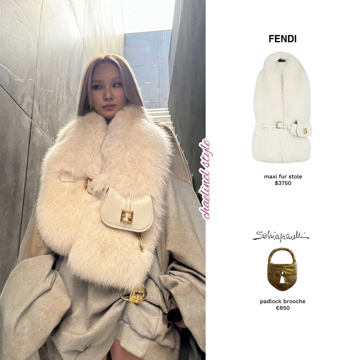 240907] CL Instagram story update •#fendi maxi fur stole