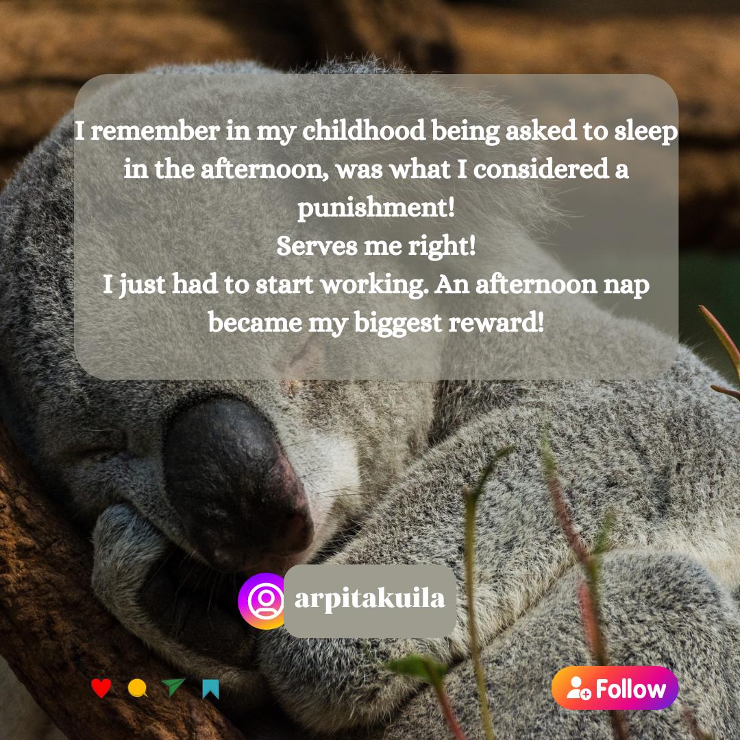 I didn't know that what I would consider a childhood punishment could at some point turn into my greatest reward. One of those things is an afternoon nap! So underrated! 

This is just in time for a Sunday afternoon nap 😴 😂 wherever you are. #arpitastories #sundayvibes