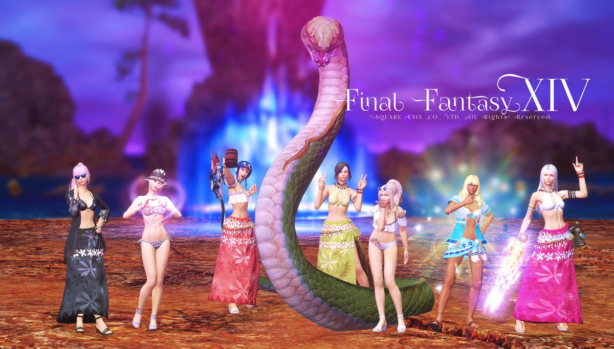 昨日 #Calat で水着イベントを行いました～！
今回もたくさんの方に参加頂きました♪
イベント終了後には女子組で討伐討滅戦にも♪
また次回もよろしくお願いします～！
#本日のミドラン #FF14