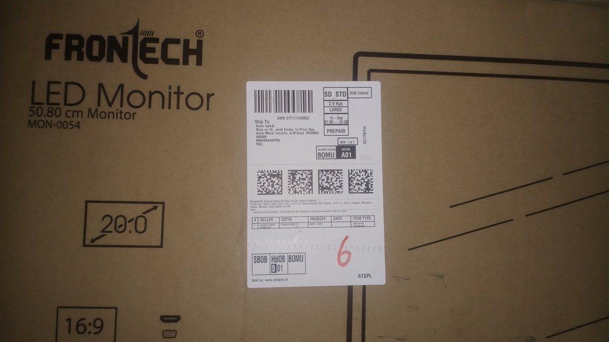 Azamlebbai's tweet photo. "Dear @amazonIN India,

We trust you for online shopping, but defective items & poor support are concerning. 

AWB317117439662 - Frontech LED Minitor.

- Check quality before shipping
- Respond promptly to customer issues
- Resolve problems quickly

Maintain our trust.
#Amazon #ReplaceMe
@amazon @AmazonHelp