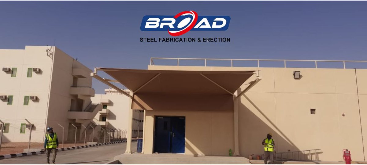 BroadCo_'s tweet photo. As BROADCO (Subsidiary of AURCO), we specialize in metal fabrication, offering expert services for a range of structures, including Pre-Engineered Buildings (PEB), warehouses, hangars, storage shelters, smoking shelters, steel door steps, stair handrails, and car parking shades. https://t.co/xfQZ6BJLOY
