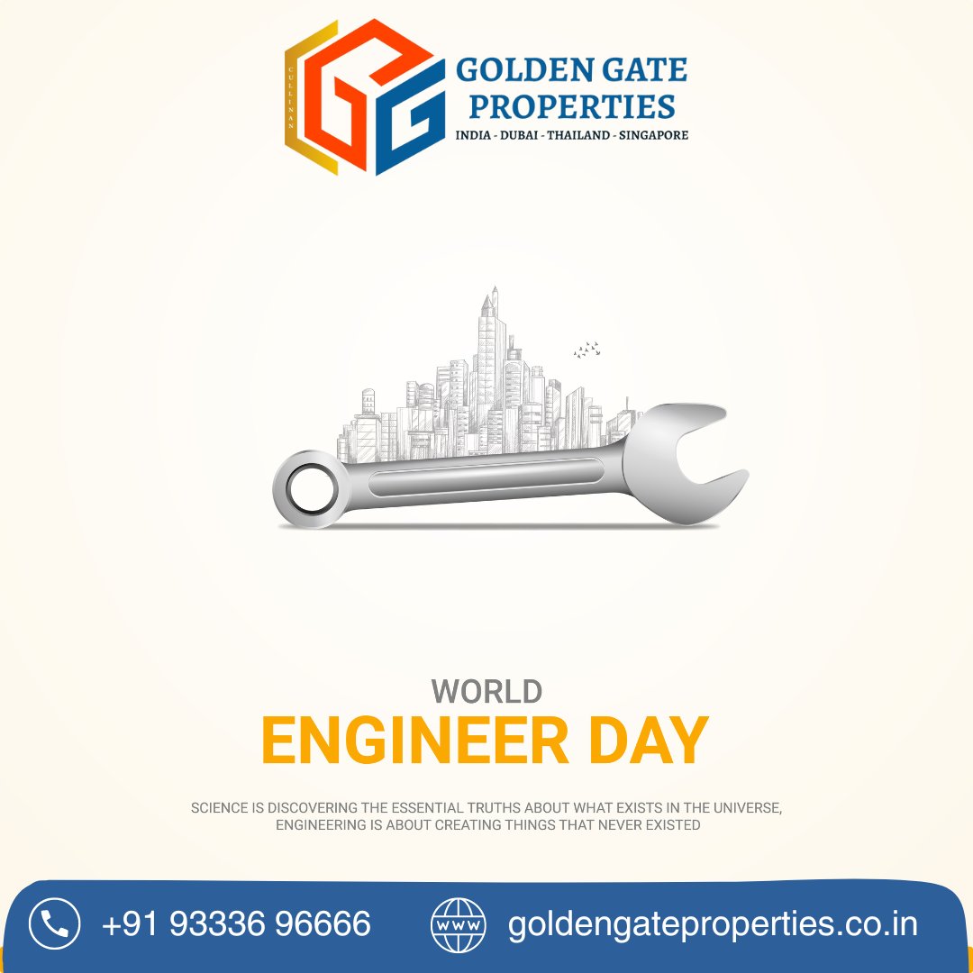 ggphyd's tweet photo. "Happy Engineers Day to the brilliant minds that build our world, one innovation at a time! 🏙️🔧 Celebrating the legacy of Sir M. Visvesvaraya and the engineers at Golden Gate Properties who continue to shape a brighter, more sustainable future. https://t.co/GfRNGAVKbL