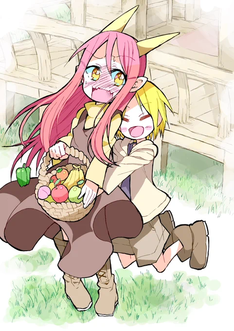 男の子がお姉さんのために強くなる漫画(創作)の2人を描きました  skebでりんなさん()にご依頼いただきました! ありがとうございます 