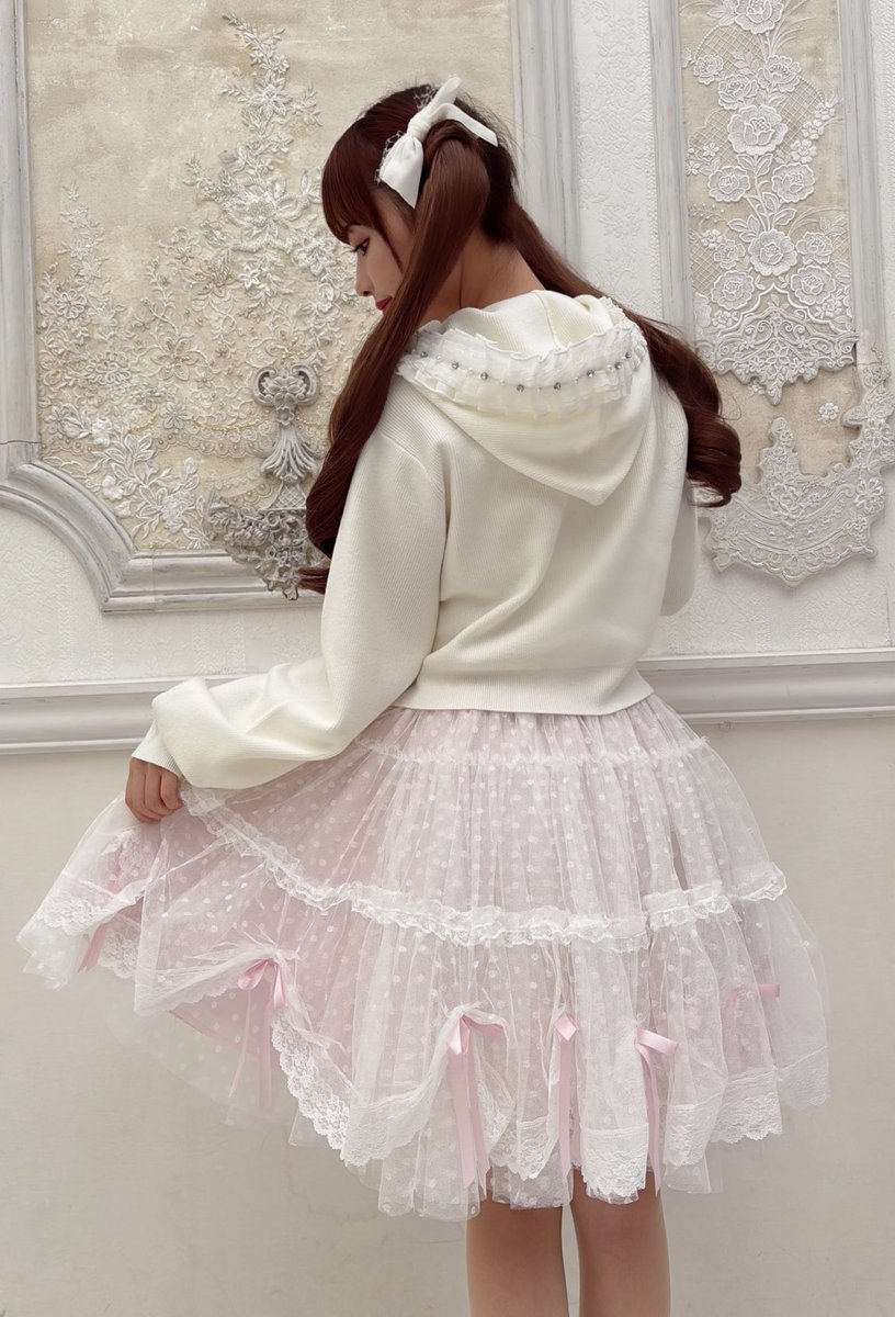 メルフィーメモリー Tulle drape & ribbon スカート ピンク メルフィーメモリー Tulle drape & ribbon スカート ピンク