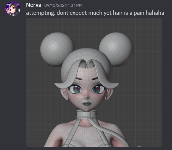 Nerva3D's tweet photo. How it started vs. how its going

I still stand by my initial comment
#Blender3D #VtuberHair https://t.co/F9nlH93FSH